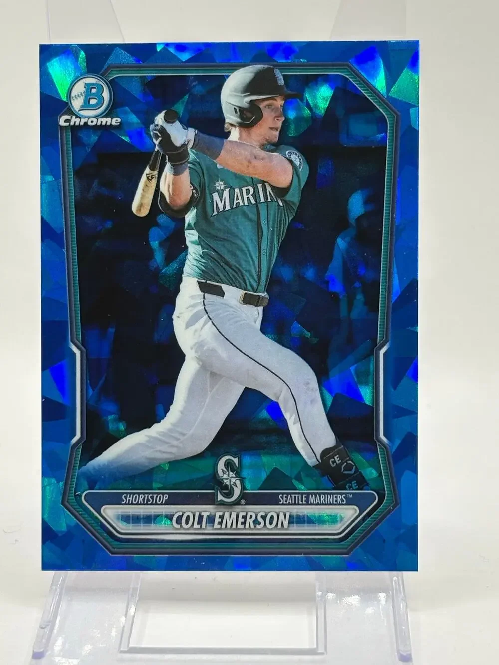 2026 Bowman Sapphire Edition Colt Emerson Chrome Refractor Seattle Mariners
